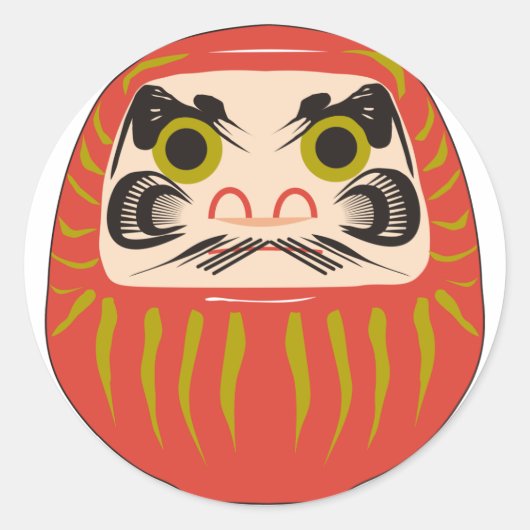 Daruma Runder Aufkleber (Vorderseite)