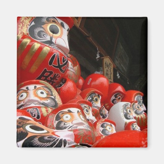 Daruma San japanische Viel Glück Dolls Magnet (Vorne)