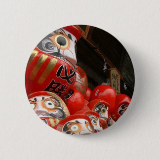 Daruma San japanische viel Glück-Puppen Button