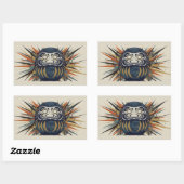 Daruma Skateboard – Japanese Ukiyo-e Inspired Art Rechteckiger Aufkleber (Blatt)