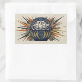 Daruma Skateboard – Japanese Ukiyo-e Inspired Art Rechteckiger Aufkleber (Tasche)