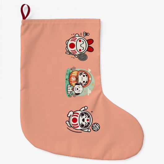 Daruma Trio Großer Weihnachtsstrumpf (Vorderseite)