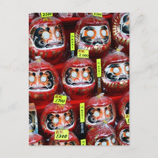 Daruma Viel Glück Dollars aus Japan Postkarte (Vorderseite)