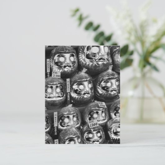 Daruma Viel Glück Dollars aus Japan Postkarte (Stehend Vorderseite)
