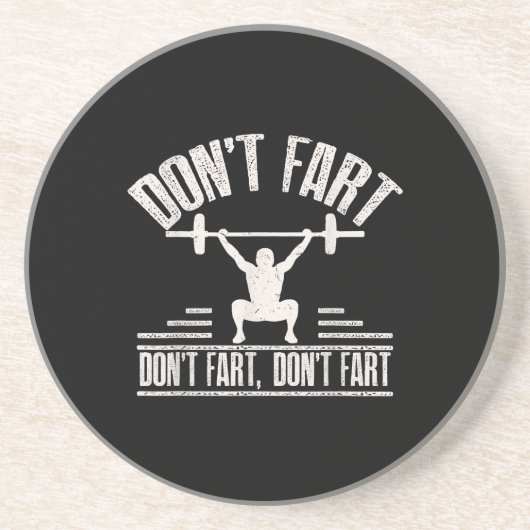 darunter Fart Funny Ness Gym Workout Weights Squat Getränkeuntersetzer (Vorne)