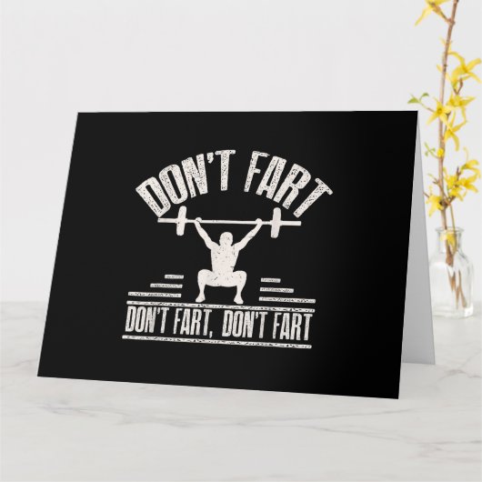 darunter Fart Funny Ness Gym Workout Weights Squat Karte (Gelbe Blume)