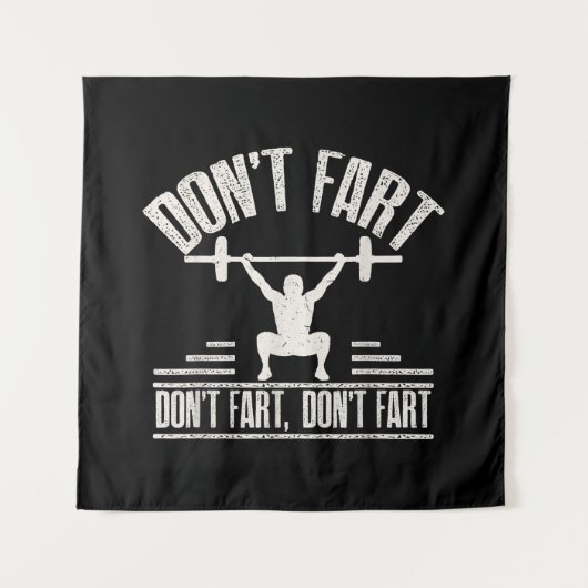 darunter Fart Funny Ness Gym Workout Weights Squat Wandteppich (Vorderseite)