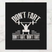 darunter Fart Funny Ness Gym Workout Weights Squat Weinetikett (Einzelnes Label)