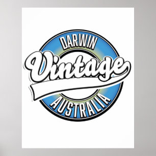 Darwin australia Vintage logo Poster