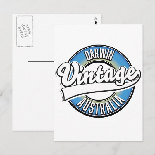 Darwin australia Vintages Logo Postkarte (Vorne/Hinten)