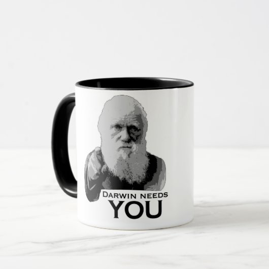Darwin benötigt Sie! Tasse (Vorderseite Links)
