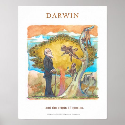 Darwin der Ursprung der Art Victor Diogenes Poster (Vorne)