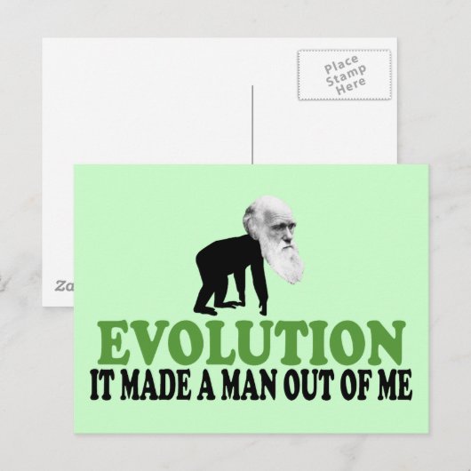 Darwin Evolution Postkarte (Vorne/Hinten)