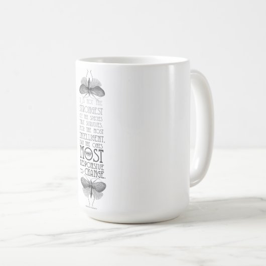 Darwin-Evolutions-Zitat Kaffeetasse (VorderseiteRechts)