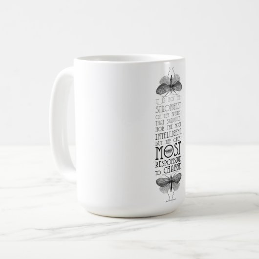 Darwin-Evolutions-Zitat Kaffeetasse (Vorderseite Links)