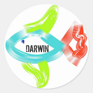 Darwin-Fische Runder Aufkleber