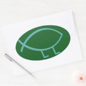 Darwin Fish (grün & blau, größer) Stickers (Umschlag)