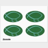 Darwin Fish (grün & blau, größer) Stickers (Blatt)