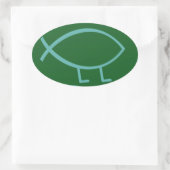 Darwin Fish (grün & blau, größer) Stickers (Tasche)