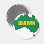 Darwin Green und Gold Map Magnet (Vorderseite/Rückseite)