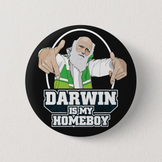 Darwin ist mein Homeboy (farbenreich) Button (Vorderseite)