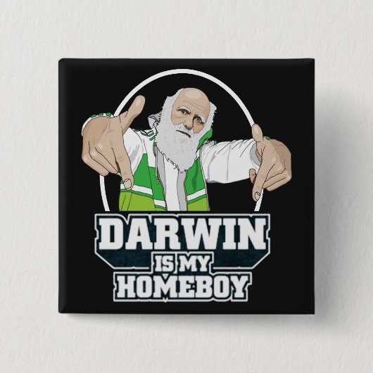 Darwin ist mein Homeboy (farbenreich) Button (Vorderseite)