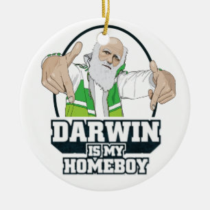 Darwin ist mein Homeboy (farbenreich) Keramik Ornament