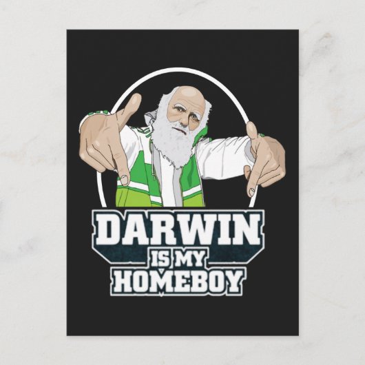Darwin ist meine Hausfrau (Vollfarbe) Postkarte (Vorderseite)
