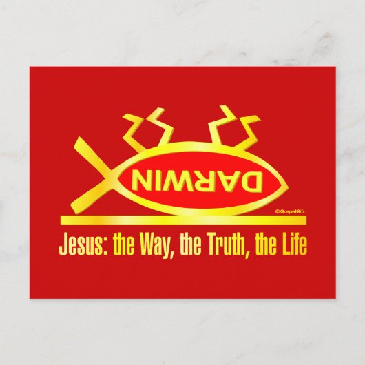 Darwin ist tot postkarte (Vorderseite)