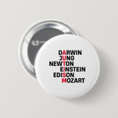 Darwin Jung Newton Einstein Edison Mozart Autism A Button (Vorne & Hinten)