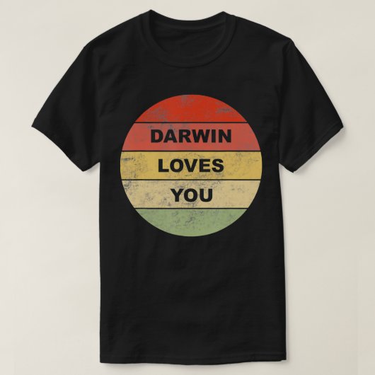 Darwin Loves You Atheist Pro Science Non Religious T-Shirt (Design vorne)