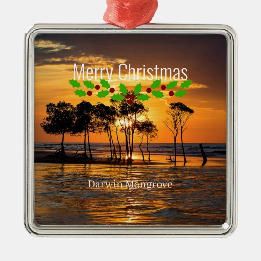 Darwin Mangrove, Frohe Weihnachten Ornament Aus Metall (Vorne)
