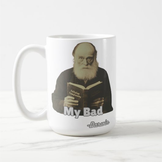 Darwin “My Bad!” Mug- Evolutionary Humor Kaffeetasse (Links)