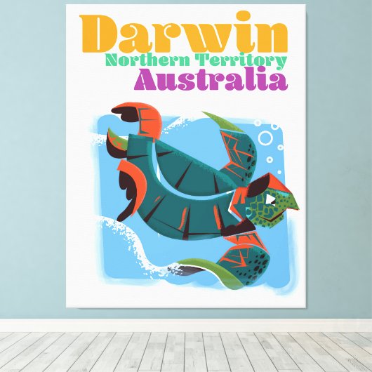 Darwin, Nordterritoriale Australien Reiseplakat Leinwanddruck (Insitu (Holzboden))