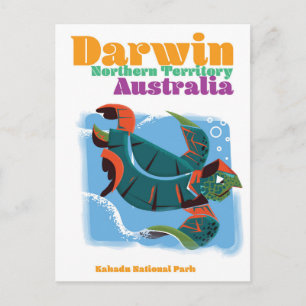 Darwin, Northern Territory Australien Reiseplakat Postkarte