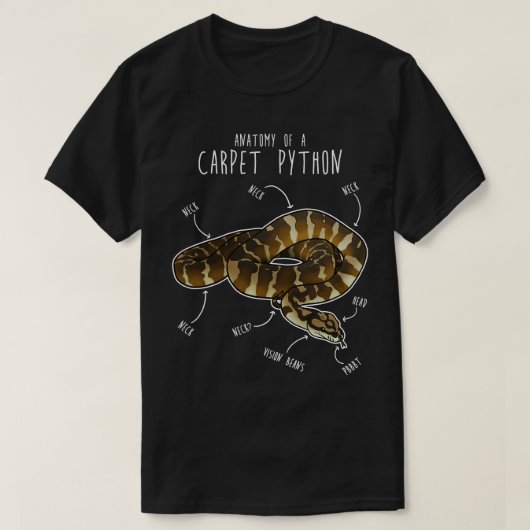 Darwin pet Python Snake Anatomie T-Shirt (Design vorne)