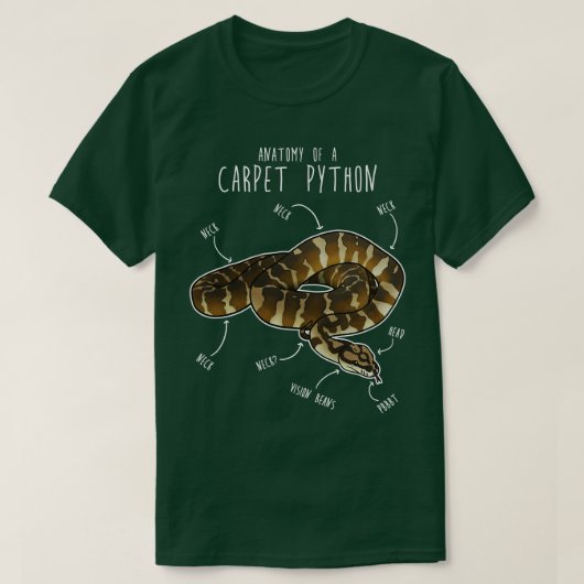 Darwin pet Python Snake Anatomie T-Shirt (Design vorne)