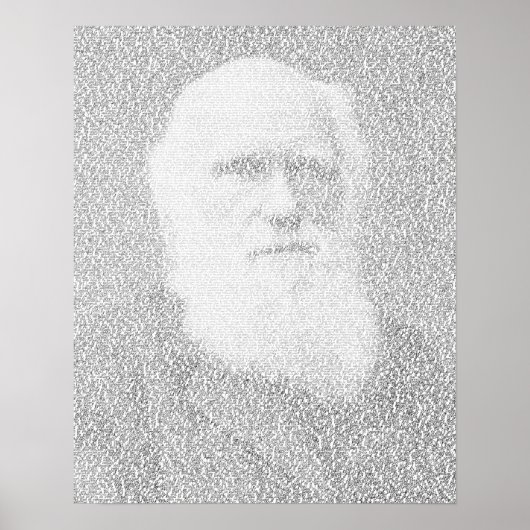 Darwin-Portrait aus dem Text "Herkunft der Arten" Poster (Vorne)