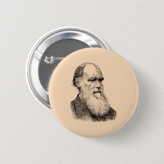 Darwin Portrait Evolution / Charles Darwin Button (Vorne & Hinten)