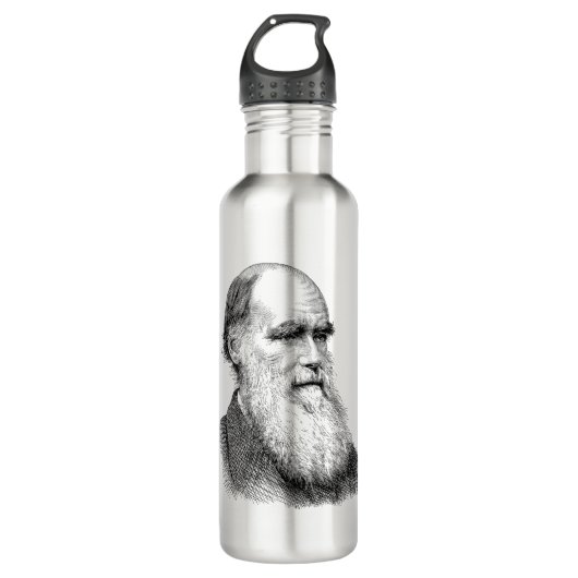 Darwin Portrait Evolution / Charles Darwin Edelstahlflasche (Vorderseite)