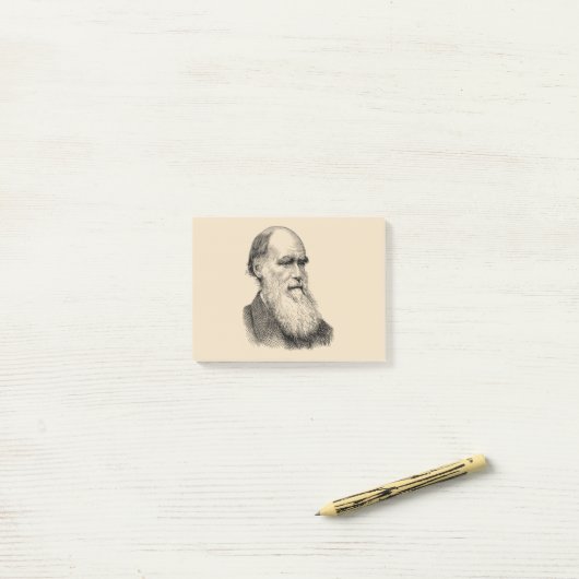 Darwin Portrait Evolution / Charles Darwin Post-it Klebezettel (Auf Schreibtisch)