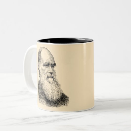 Darwin Portrait Evolution / Charles Darwin Zweifarbige Tasse (Vorderseite Links)