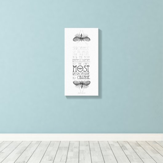 Darwin Quote Überleben am anpassungsfähigsten Leinwanddruck (Insitu (Holzboden))