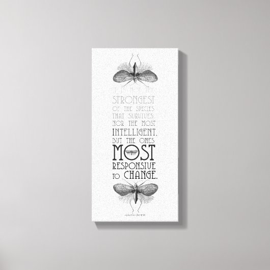 Darwin Quote Überleben am anpassungsfähigsten Leinwanddruck (Vorderseite)