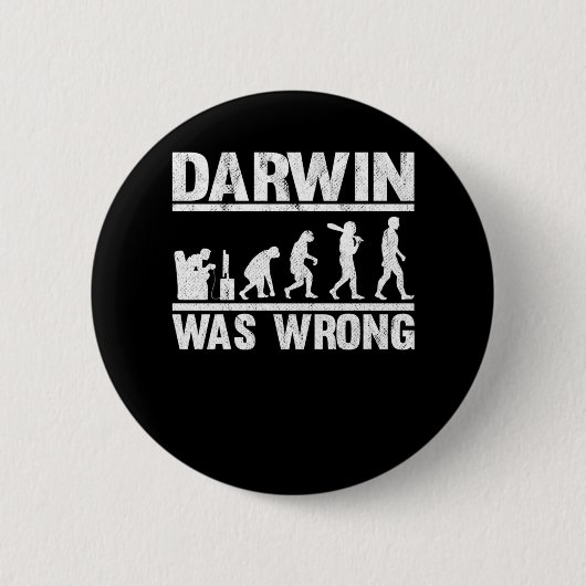 Darwin war falsch Funny Evolution Video Gaming Ges Button (Vorderseite)