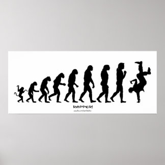 Darwinische Evolution des Rap "RAPPER" Art Poster
