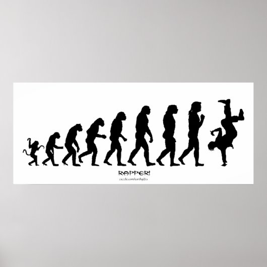Darwinische Evolution des Rap "RAPPER" Art Poster (Vorne)