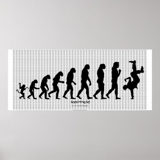 Darwinische Evolution des Rap "RAPPER" Art Poster (Vorne)