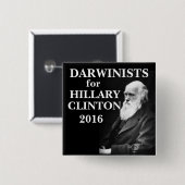 Darwinists für Hillary Clinton Button (Vorne & Hinten)