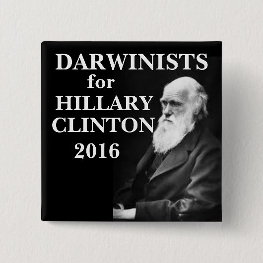 Darwinists für Hillary Clinton Button (Vorderseite)